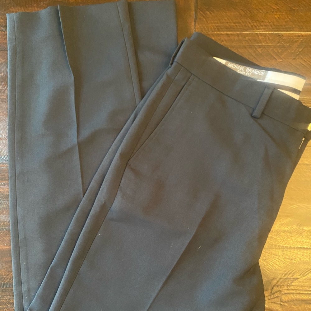 Michael Brandon Men’s black dress pant 34/32 slim